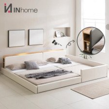 인홈 라온 220V LED 수납 저상형 패밀리침대